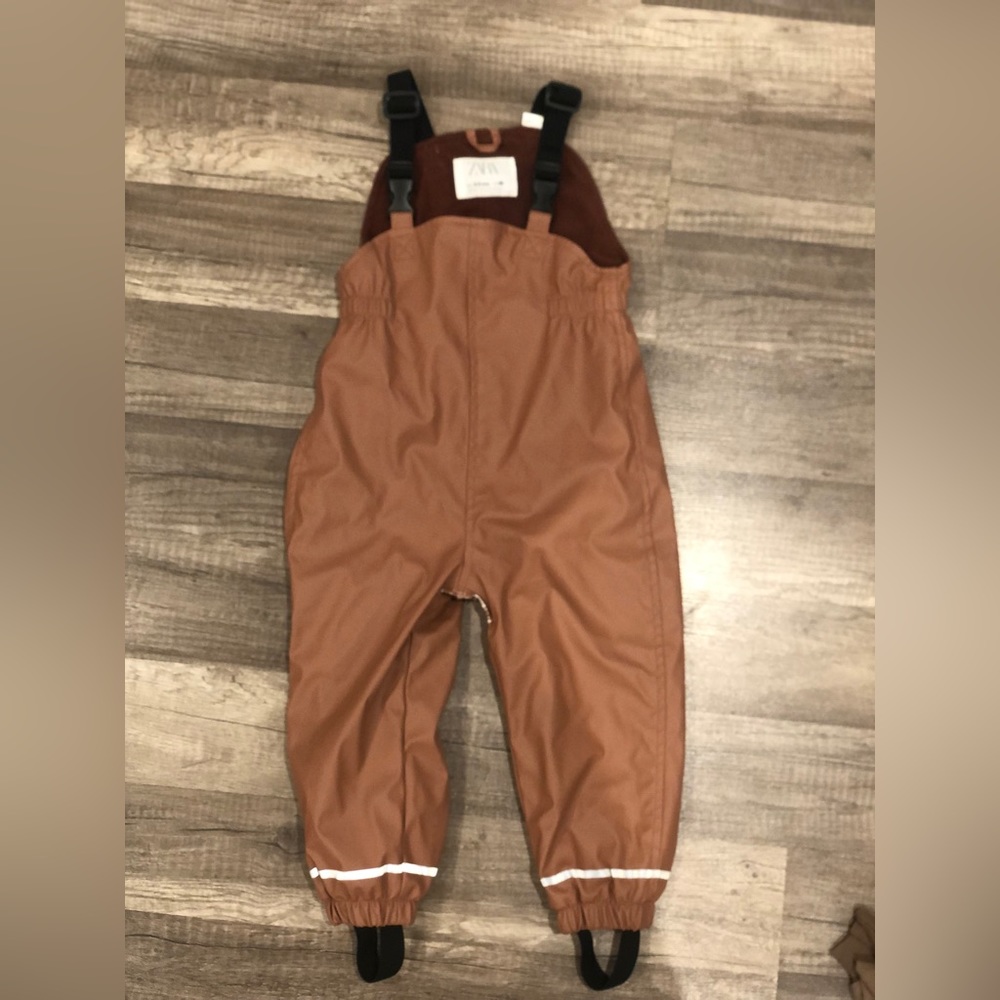 Zara Brown/Tan Waterproof Bib Overalls for Kids